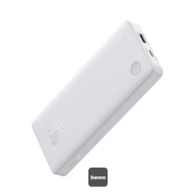 Os-Baseus Airpow Lite Power Bank 10000Mah 15W Moon White  (With Simple Series Data Cable Usb To Type-C 30Cm White)